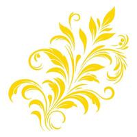 AI generated hand draw of beautiful floral ornament gold leaves. Contour Flower leaf. Floral Design Element vector