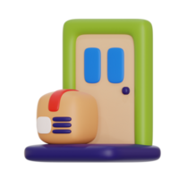 door delivery 3d icon illustration png