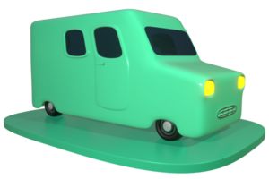 3d carro ônibus verde png