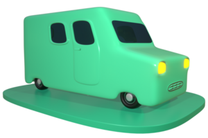 3d voiture autobus vert png