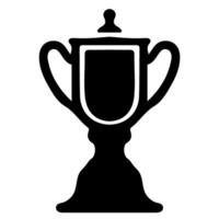 Winning award black line art outline Trophy cup icon vector illustration