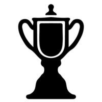 Winning award black line art outline Trophy cup icon vector illustration