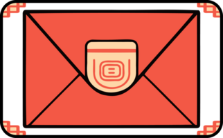 AI generated Red  Chinese Envelope with Symbol png