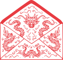 AI generated Red Envelope with Dragon Design for Lunar New Year png