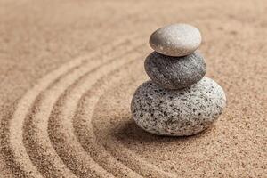 Japanese Zen stone garden photo