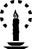 vela en poseedor icono en plano estilo. aislado en representar el tradiciones y símbolo de el Pascua de Resurrección temporada velas en candelabros ardiente luz de una vela fuego vector para aplicaciones, web