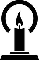 vela en poseedor icono en plano estilo. aislado en representar el tradiciones y símbolo de el Pascua de Resurrección temporada velas en candelabros ardiente luz de una vela fuego vector para aplicaciones, web