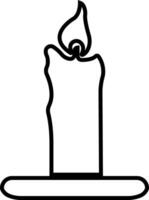 Candle in holder icon in line style. isolated on represent the traditions and symbol of the Easter season Candles in candlesticks burning Candlelight flame vector for apps, web