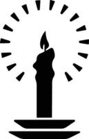 vela en poseedor icono en plano estilo. aislado en representar el tradiciones y símbolo de el Pascua de Resurrección temporada velas en candelabros ardiente luz de una vela fuego vector para aplicaciones, web