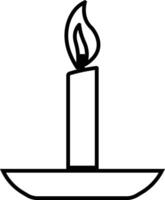 Candle in holder icon in line style. isolated on represent the traditions and symbol of the Easter season Candles in candlesticks burning Candlelight flame vector for apps, web