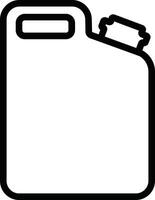 Jerry puede, frasco icono en línea estilo pictograma aislado en gasolina, gasolina, combustible o petróleo lata símbolo. negro diesel el plastico vacío agua frasco vector para aplicaciones, sitio web