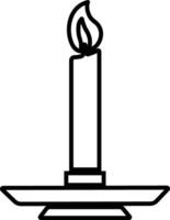 Candle in holder icon in line style. isolated on represent the traditions and symbol of the Easter season Candles in candlesticks burning Candlelight flame vector for apps, web