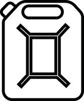 Jerrycan, canister icon in line style pictogram isolated on petrol, gasoline, fuel or oil can symbol. black diesel plastic empty water canister vector for apps, website