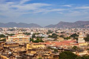 aéreo ver de jaipurciudad palacio complejo. jaipur, India foto