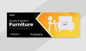 Furniture sale social media feed or post cover design vector