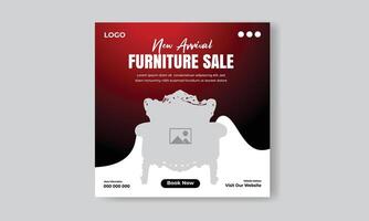 Furniture sale social media feed or post cover design vector