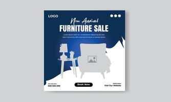 Furniture sale social media feed or post cover design vector