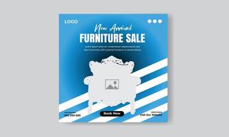 Furniture sale social media feed or post cover design vector