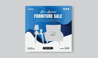 Furniture sale social media feed or post cover design vector