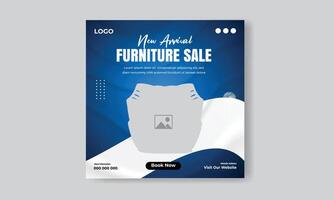 Furniture sale social media feed or post cover design vector