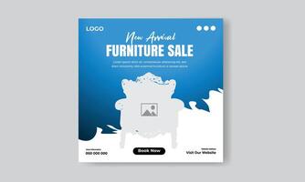Furniture sale social media feed or post cover design vector