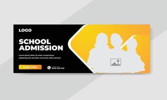 Back to school admission promotion social media post banner template vector