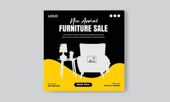 Furniture sale social media feed or post cover design vector