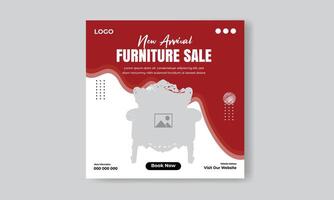 Furniture sale social media feed or post cover design vector