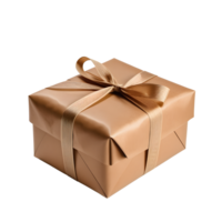 AI generated Brown paper wrapped package gift isolated png