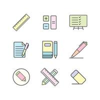 Stationery icon set vector design templates simple and modern concept