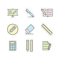 Stationery icon set vector design templates simple and modern concept