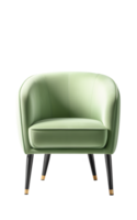 AI generated lightgreen modern armchair isolated png