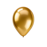 AI generated single gold balloon isolated png