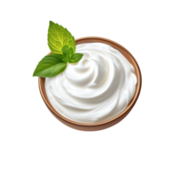 AI generated bowls of sour cream isolated png