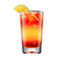 AI generated Glass of tequila sunrise cocktail isolated png