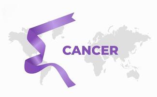 ribbon of world cancer day vector illustration design. Flat design