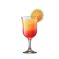 AI generated Glass of tequila sunrise cocktail isolated png