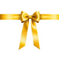 AI generated Yellow ribbon and bow isolated png