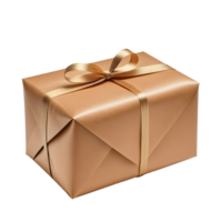 AI generated Brown paper wrapped package gift isolated png