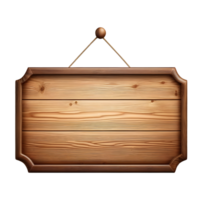 AI generated Oblong decorative wooden signboard isolated png