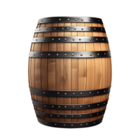 AI generated Wooden oak barrel isolated png