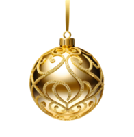 ai generado oro Navidad pelota decoración aislado png