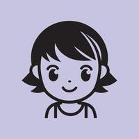 Cute Cartoon Little Girl. Vector illustration