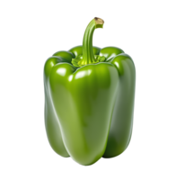 AI generated single green bell pepper isolated png