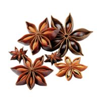 AI generated Star anise spice fruits and seeds isolated png