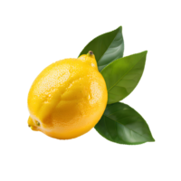 AI generated Lemon fruit with leaf isolated png