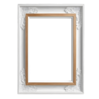 AI generated Wooden Picture Frame Portrait White isolated png