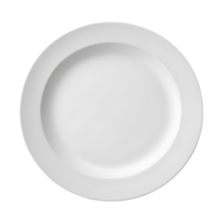 AI generated White empty plate top view isolated png