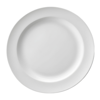 AI generated White empty plate top view isolated png