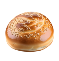 AI generated Fresh baked wheat bun isolated png